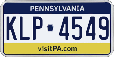 PA license plate KLP4549