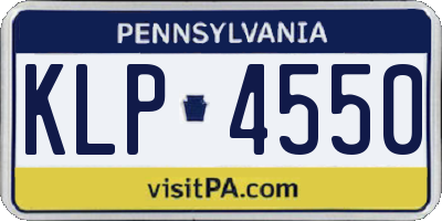 PA license plate KLP4550