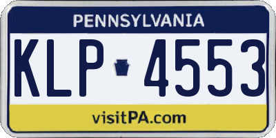 PA license plate KLP4553