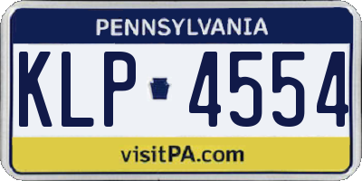 PA license plate KLP4554