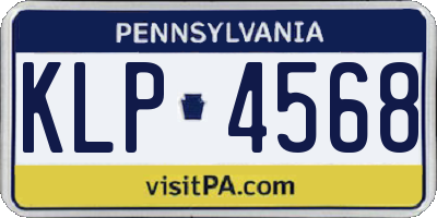 PA license plate KLP4568