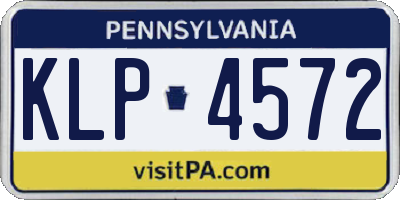PA license plate KLP4572