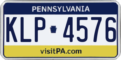 PA license plate KLP4576
