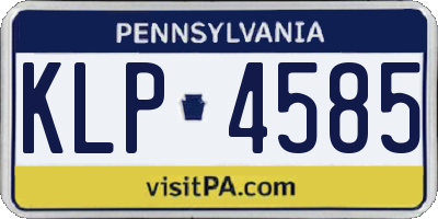 PA license plate KLP4585