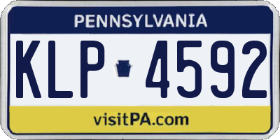 PA license plate KLP4592