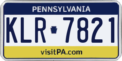 PA license plate KLR7821