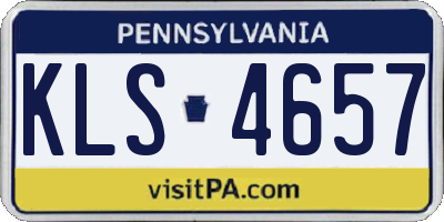 PA license plate KLS4657