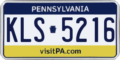 PA license plate KLS5216