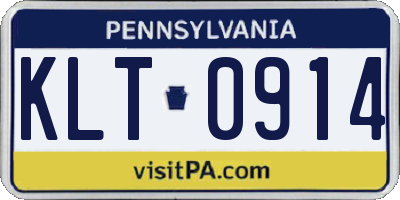 PA license plate KLT0914