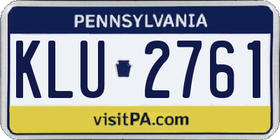 PA license plate KLU2761