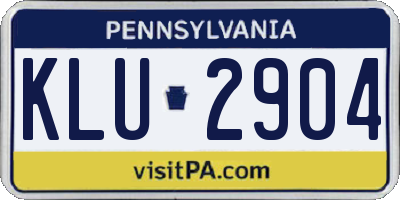 PA license plate KLU2904
