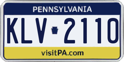 PA license plate KLV2110