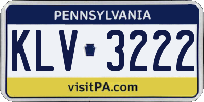 PA license plate KLV3222