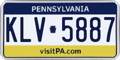 PA license plate KLV5887