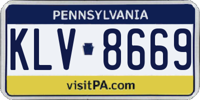 PA license plate KLV8669