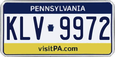 PA license plate KLV9972