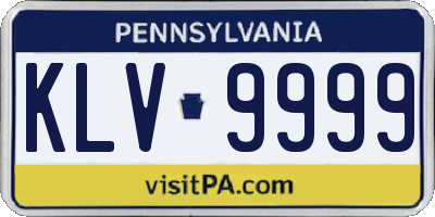 PA license plate KLV9999