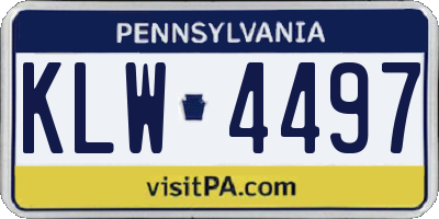 PA license plate KLW4497