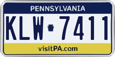 PA license plate KLW7411
