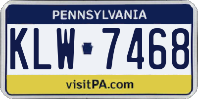 PA license plate KLW7468