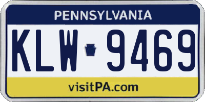 PA license plate KLW9469