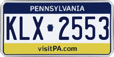 PA license plate KLX2553