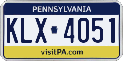 PA license plate KLX4051