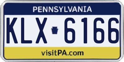 PA license plate KLX6166