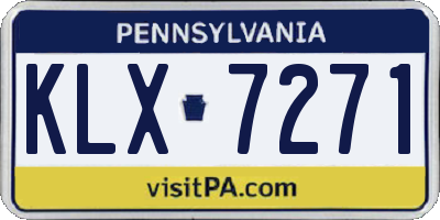 PA license plate KLX7271
