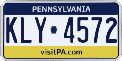 PA license plate KLY4572