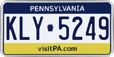 PA license plate KLY5249