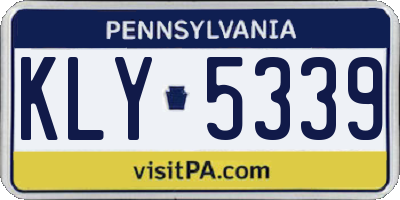 PA license plate KLY5339