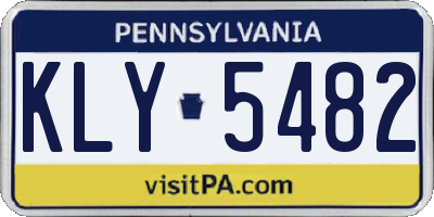 PA license plate KLY5482