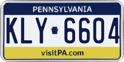 PA license plate KLY6604