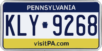PA license plate KLY9268