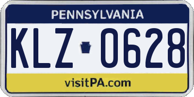 PA license plate KLZ0628