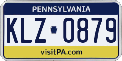 PA license plate KLZ0879