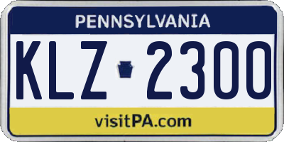 PA license plate KLZ2300