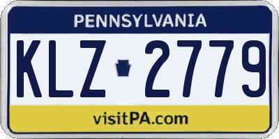 PA license plate KLZ2779