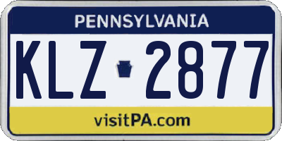 PA license plate KLZ2877
