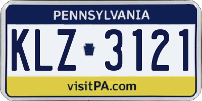 PA license plate KLZ3121
