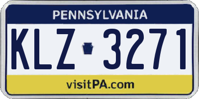 PA license plate KLZ3271