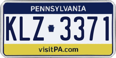 PA license plate KLZ3371
