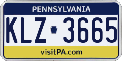 PA license plate KLZ3665