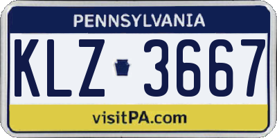 PA license plate KLZ3667