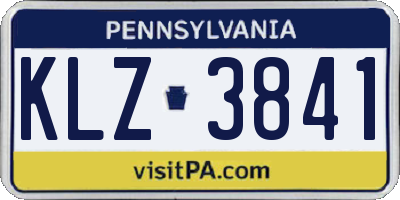 PA license plate KLZ3841