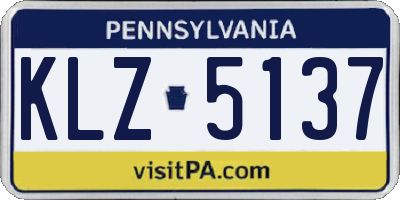 PA license plate KLZ5137