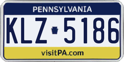 PA license plate KLZ5186