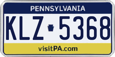 PA license plate KLZ5368