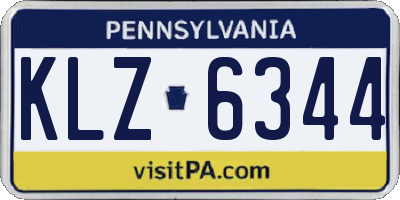 PA license plate KLZ6344